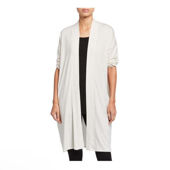 New! EILEEN FISHER Tencel Jersey Kimono Cardigan - Picture 3 of 10